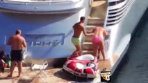 Lionel Messi and Cristiano Ronaldo docked their yachts just feet apart from each other Ibiza Spain