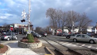 Amtrak Downeaster 685 passing West Medford Station 3/27/13