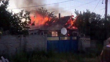 Авдеевка после вечернего обстрела боевиками 17.07.2016