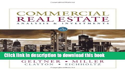 Download Commercial Real Estate Analysis   Investments  Ebook Online