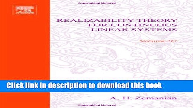 Read Realizability theory for continuous linear systems, Volume 97 (Mathematics in Science and