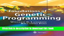 Read Foundations of Genetic Programming  Ebook Free