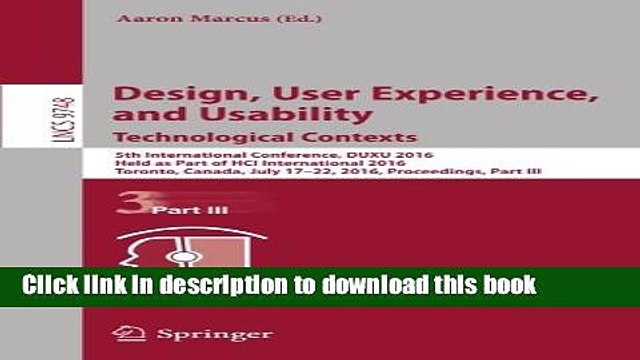 Read Design, User Experience, and Usability: Technological Contexts: 5th International Conference,