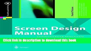 Read Screen Design Manual: Communicating Effectively Through Multimedia (X.media.publishing)
