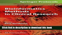 Read Bioinformatics Methods in Clinical Research (Methods in Molecular Biology)  Ebook Free