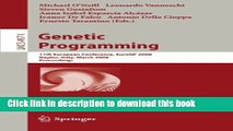 Read Genetic Programming: 11th European Conference, EuroGP 2008, Naples, Italy, March 26-28, 2008,