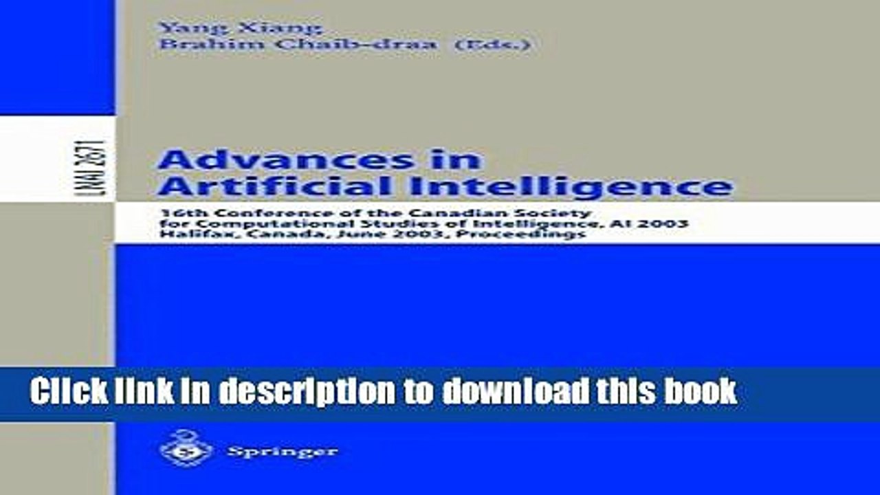 Read Advances in Artificial Intelligence: 16th Conference of the Canadian Society for
