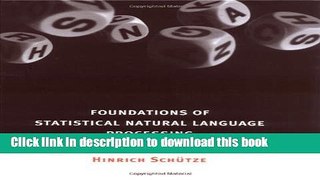Read Foundations of Statistical Natural Language Processing  Ebook Free