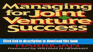 [PDF] Managing for Joint Venture Success Download Online