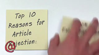 Top 10 Reasons for Article Rejection: Reason #5 - Spelling and Grammar