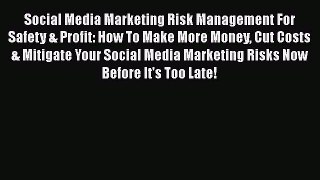 READ book  Social Media Marketing Risk Management For Safety & Profit: How To Make More Money