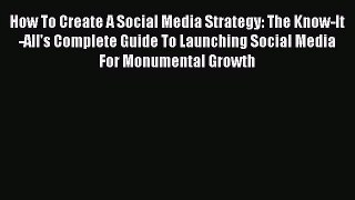 READ book  How To Create A Social Media Strategy: The Know-It-All's Complete Guide To Launching
