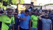 Pakistani fans celebrate outside the Lords with salutes, push-ups