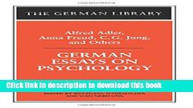 [PDF] German Essays on Psychology: Alfred Adler, Anna Freud, C.G. Jung, and Others (German