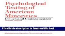 [PDF] Psychological Testing of American Minorities: Issues and Consequences (Multicultural Aspects