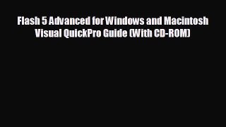 READ book Flash 5 Advanced for Windows and Macintosh Visual QuickPro Guide (With CD-ROM)#