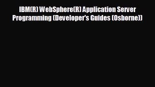FREE DOWNLOAD IBM(R) WebSphere(R) Application Server Programming (Developer's Guides (Osborne))#