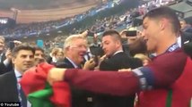 Sir Alex Ferguson Greets Cristiano Ronaldo After Uero win