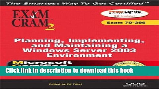 Read MCSA/MCSE Planning, Implementing, and Maintaining a Microsoft Windows Server 2003 Environment
