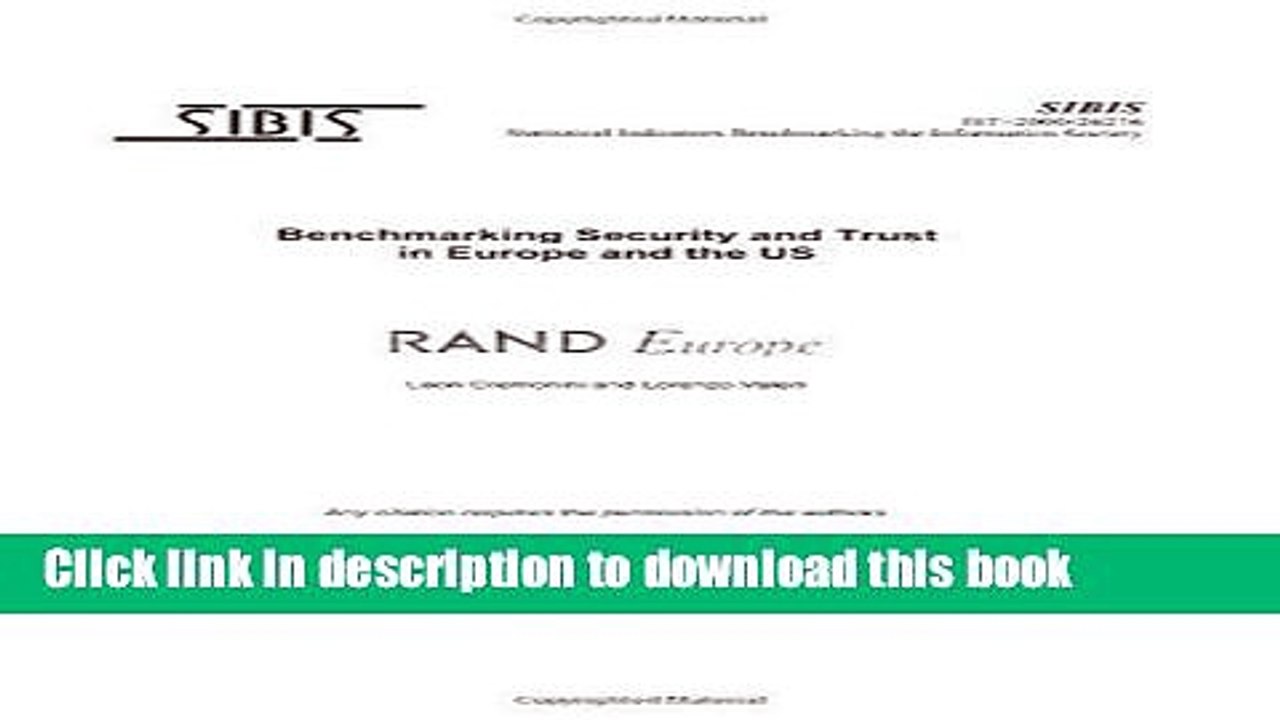Read Benchmarking Security and Trust in Europe and the Us  Ebook Free