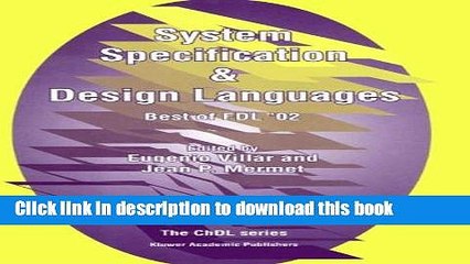 Read System Specification   Design Languages: Best of FDL 02 (Chdl) Ebook Free