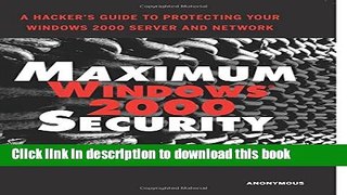 Read Maximum Windows 2000 Security  Ebook Free