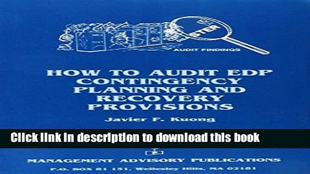 Read How to Audit Edp Contingency Planning and Recovery Provisions  Ebook Free