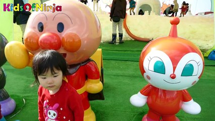 アンパンマン スノーパーク 雪遊び♪ 子供とお出かけ そうちゃん☆おとちゃん  Anpanman Snow Park Kids Family Fun