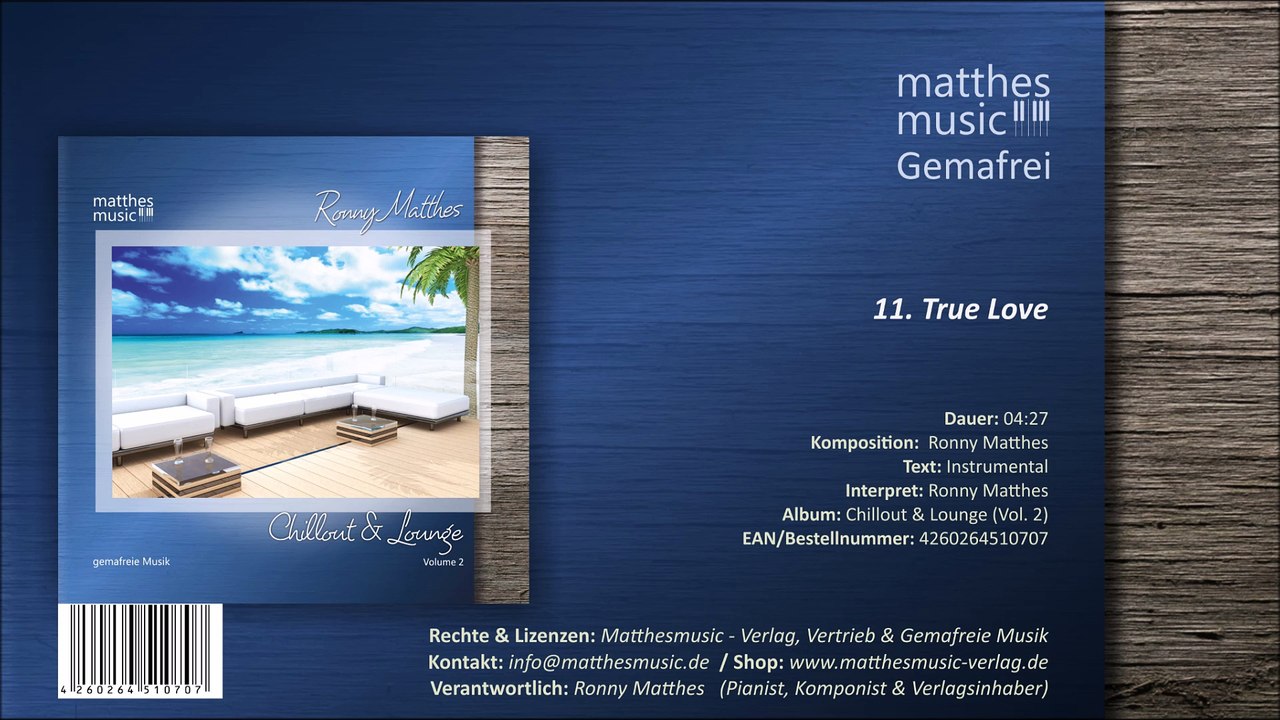 True Love (Royalty Free Background Music)  (11/11) - CD: Chillout & Lounge (Vol. 2), Gemafrei