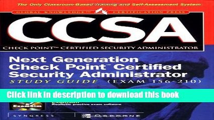 Read CCSA Next Generation Check Point( tm) Certified Security Administrator Study Guide (Exam