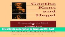 [PDF] Goethe, Kant, and Hegel: Discovering the Mind. Volume one. Read Online