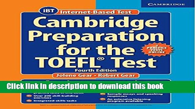 Download Cambridge Preparation for the TOEFL Test Book with Online Practice Tests and Audio CDs