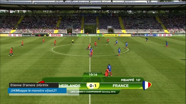 Foot - Euro - U19 - Bleus : Le but de Mbappe contre les Pays-Bas