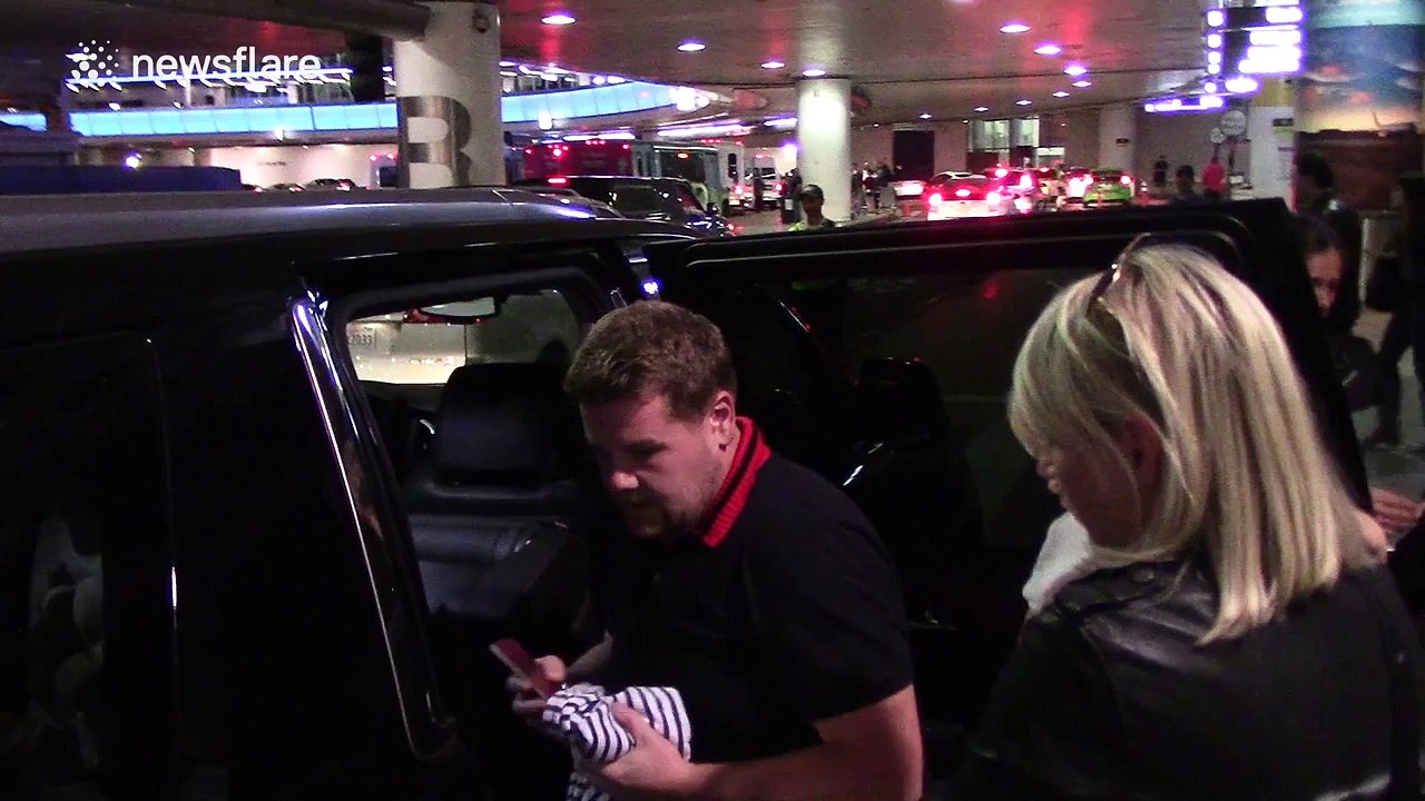 Late Late Show host James Corden arrives at LAX Airport