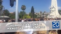 Hommage national: Manuel Valls hué sur la Promenade des Anglais