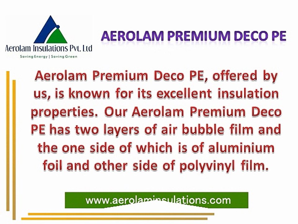 Characteristics of Aerolam Premium Deco Pe