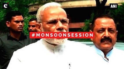 PM Modi addresses an all-party meeting before the Parliament monsoon session