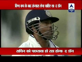 Sachin must be repenting for not retiring after WC win: Pak media