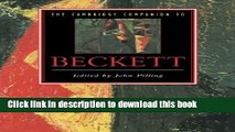 Download The Cambridge Companion to Beckett (Cambridge Companions to Literature) Ebook Online