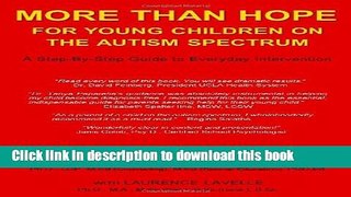 Read More Than Hope: For Young Children On The Autism Spectrum Ebook Free