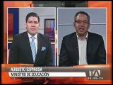 Entrevista Augusto Espinosa sobre financimiento de escuelas en Esmeraldas y Manabí