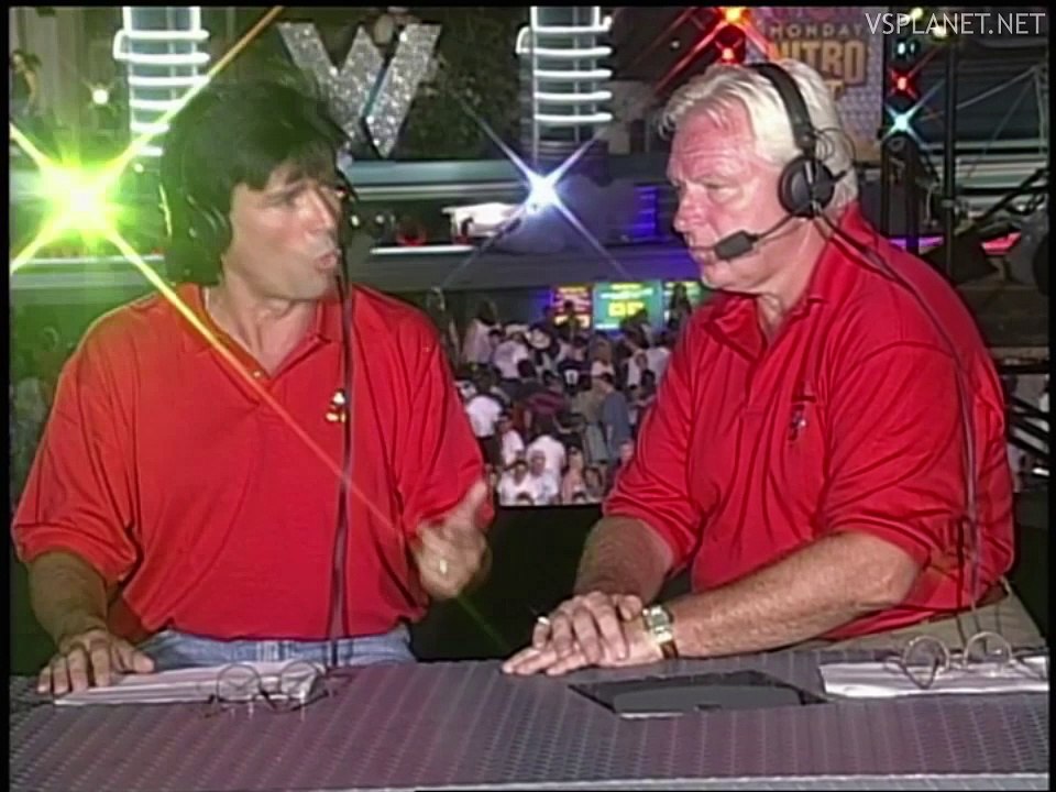 Scott Hall and Kevin Nash cover WCW Logo, Monday Nitro 15.07.1996