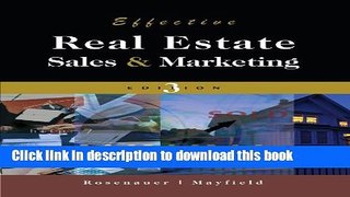 [Read PDF] Effective Real Estate Sales And Marketing  Read Online