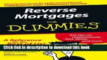 [Read PDF] Reverse Mortgages For Dummies Free Books