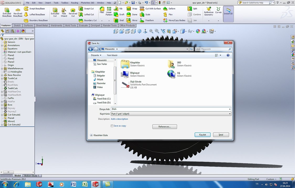 SolidWorks ile Dişli İlişkisi