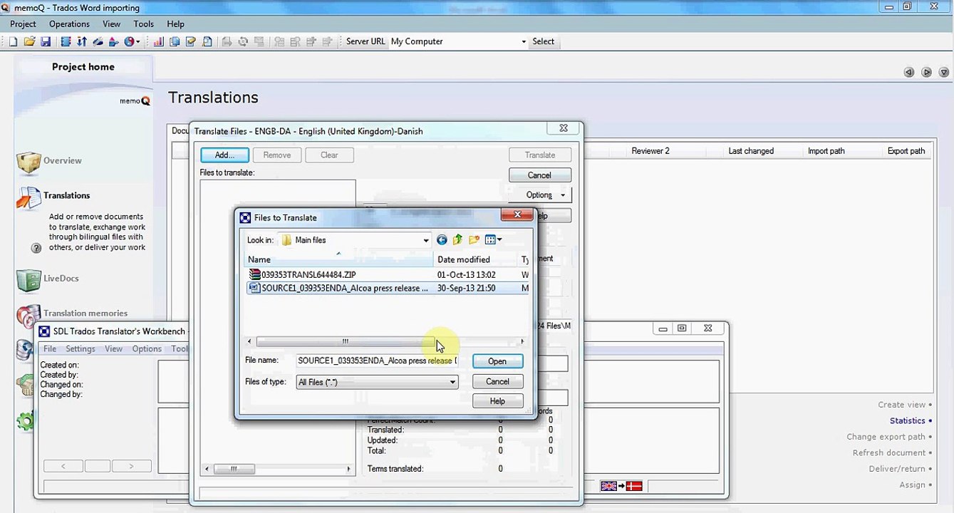Frequent problems in MemoQ