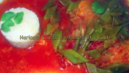 Haricots à la sauce tomate et poulet