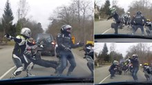 Motociclistas surpreendem condutores presos no trânsito... isto sim é boa disposição!