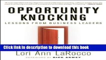 Read Opportunity Knocking: Lessons from Business Leaders  Ebook Free