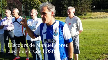 Foot : discours de Manuel Abreu aux joueurs de l'OSQ